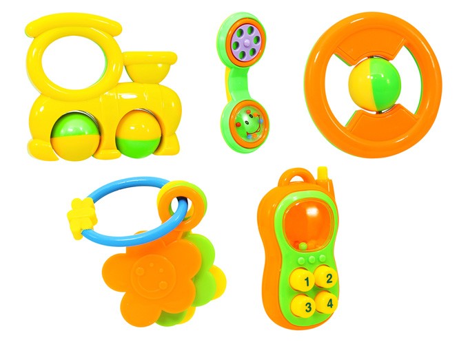 Baby Rattles Toys Set Easy Grip 5 In 1 Jungle.lk
