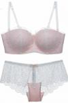 Dark Angels Sexy Lace Padded Bra & Brief Set – Pink