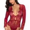 Dark Angels Sexy Teddy Lingerie Nightwear - Red