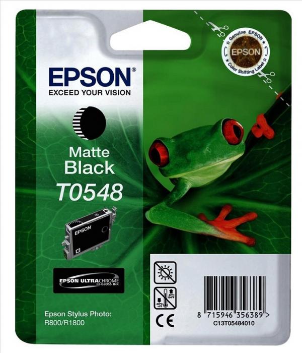 Epson Original Ink Matte Black Ultra Chrome Hi-Gloss For Stylus Photo R800/1800 - T0548