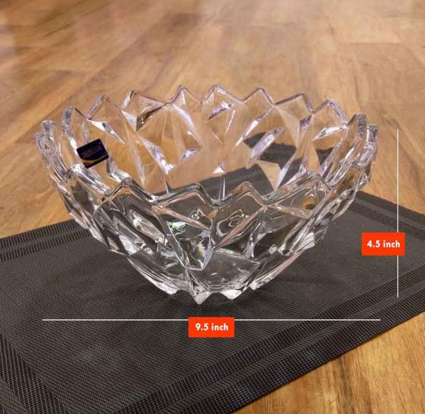 Generic Delisoga Round Crystal Glass Fruit Bowl