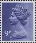 Great Britain 1976 9 Pence Violet Blue Queen Elizabeth II 25-02-1976