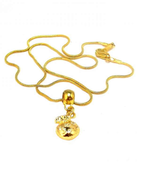 Ladies Moneybag 18 Ct Gold Plated Pendant Necklace