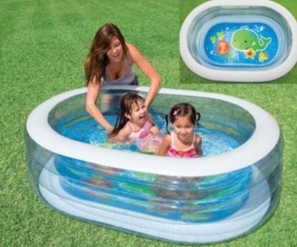 Intex Oval Whale Kids Fun Inflatable Pool - 57482