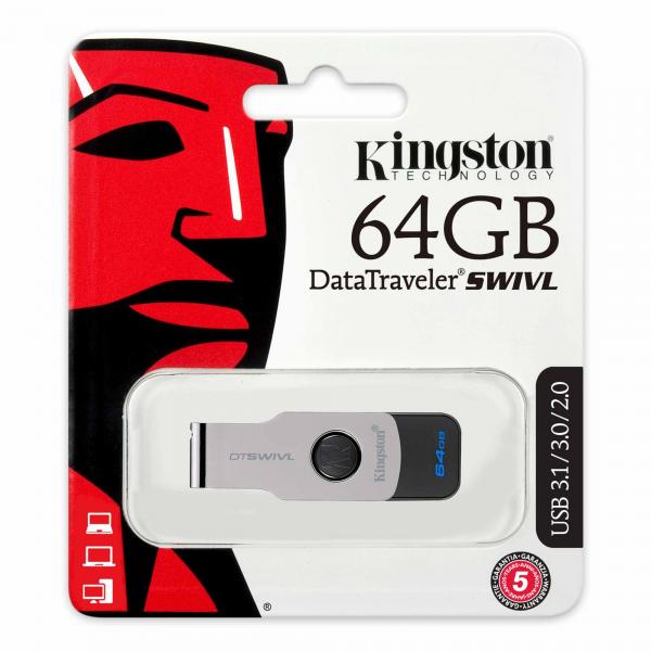 Kingston 64GB SWIVL USB3.0 Pen Drive - DTSWIVL/64GB