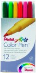 Pentel Arts Color Pen Fine Point Assorted Colours – 12 Pack