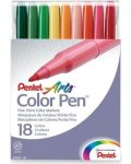 Pentel Arts Color Pen Fine Point Assorted Colours – 18 Pack