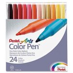 Pentel Arts Color Pen Fine Point Assorted Colours – 24 Pack