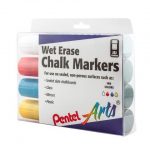 Pentel Wet Erase Jumbo-Tip Chalk Marker – 4-pack – White, Blue, Red and Yellow