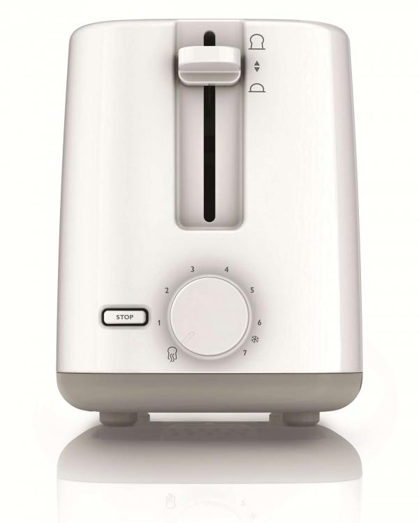 Philips Daily Collection 800W 2 Slot Compact Toaster White - HD2595/00
