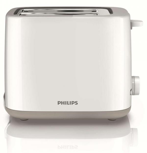 Philips Daily Collection 800W 2 Slot Compact Toaster White - HD2595/00