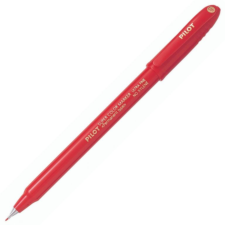 Pilot Super Color Permanent Ultra Fine Tip Marker Red SCAN UF