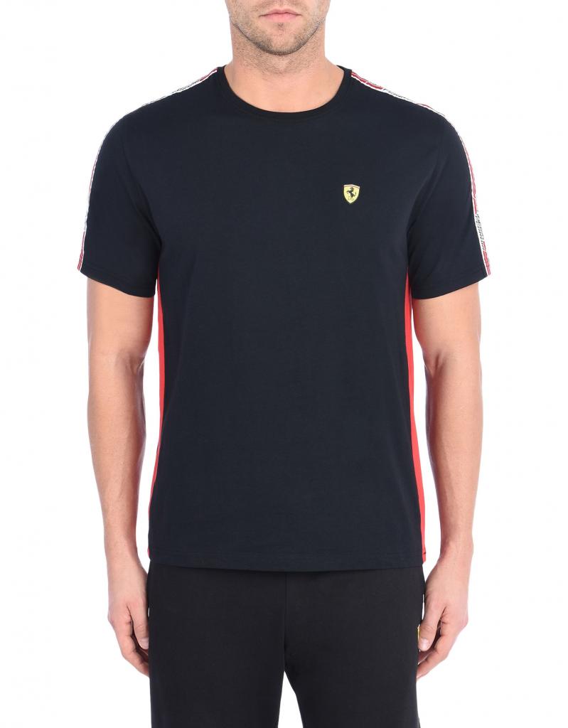 Scuderia Ferrari T-shirt with Icon Tape - Black - Jungle.lk