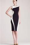 Elegant Sleeveless Slim Pencil Dress Black & White