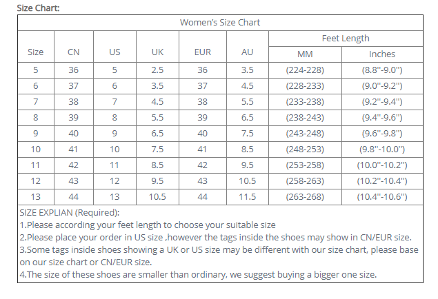 Socofy Shoes Size Chart
