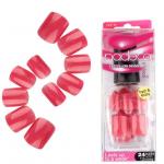 Nadeco Natural Press-on Manicure False Nail, Short Length, Pure Colour, Pink Rose,12 Sizes, 24 Pcs