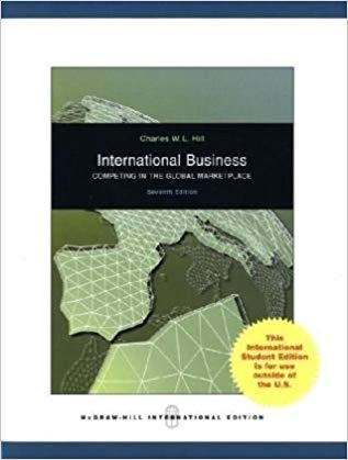 International Business Book Paperback by Charles W.L. Hill