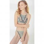 Dark Angels French High Neck Bra And Panty Set Without Underwire – Khaki Green