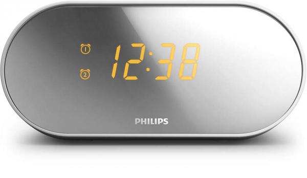 Philips Digital Alarm Clock Radio With Mirror Finish - AJ2000/12