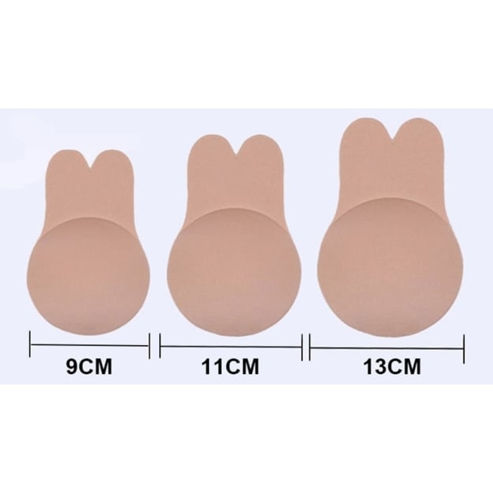 Sticky Invisible Silicone Strapless Backless Rabbit Ear Self Adhesive Push  Up Bras - Black 