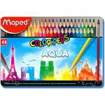 Maped Aqua Color Peps 48 Color Pencils in Metal Box