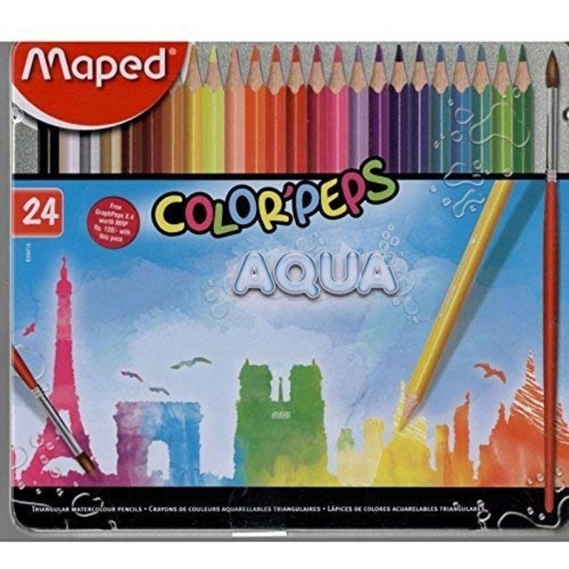Maped Color/'Peps Aqua Watercolour Colouring Pencils Pack of 24