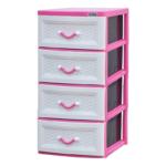 Daxer 4 Drawer Plastic Cupboard with Handle Pink – DDC 04 (4D)