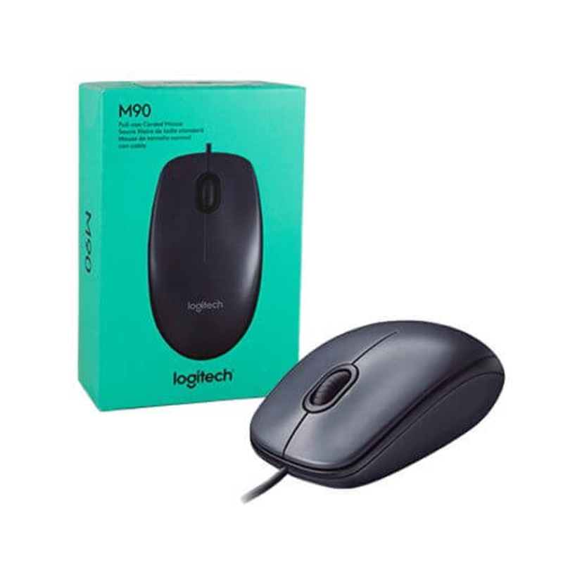 Optical Logitech USB - Wired Black Mouse M90