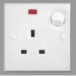 Orange Casablanca X5 13A Switched Socket Outlet With Neon (100-1140)