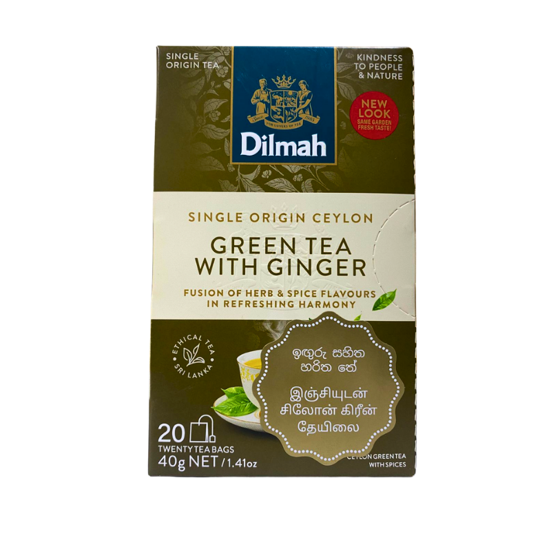 Dilmah Pure Ceylon Green Tea With Ginger - 20 Tea Bags