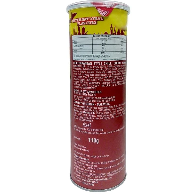 Pringles Potato Chips - Chilli Cheese Flavour - 110g