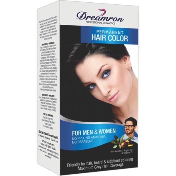 Dreamron Hair Color Permanent Black PPD & Ammonia Free 2.0 – 60ml