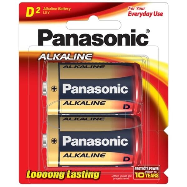 Panasonic Alkaline D-Size Battery 2 PCS - LR20T/2B