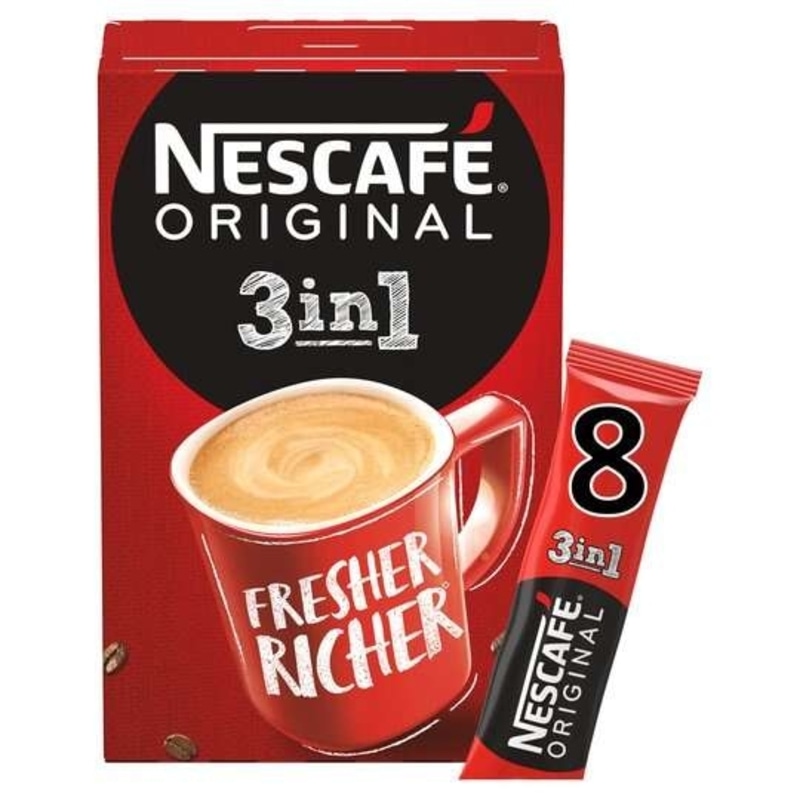 Nescafe Original 3 In 1 Instant Coffee 8 Pack - 136g