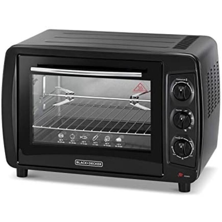 Black & Decker 35L 1500W Double Glass Toaster Electric Oven With Rotisserie TRO35RDGB5 Jungle.lk