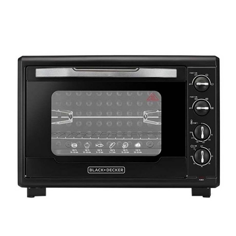 Black & Decker 55L 2000W Double Glass Toaster Electric Oven With Rotisserie - TRO55RDG-B5