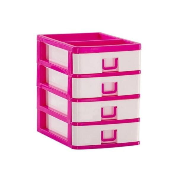 Daxer Mini Table Drawer Set Plastic Small 4 levels Blue - DTC 01