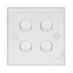 Orange Casablanca 4 Gang 1 Way 10A Switch (100-0140)
