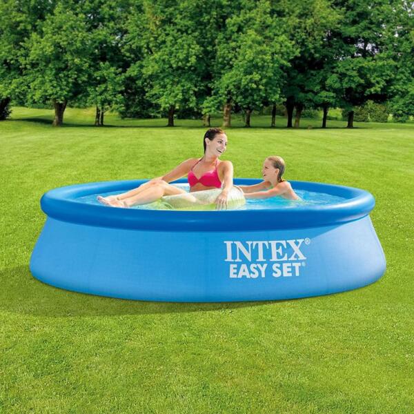 Intex 8Ft X 24 Inch Easy Set Inflatable Circular Above Ground Portable Outdoor Family Swimming Pool - 28106