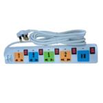 Monty Zorro Power Strip Extension Cord (Trailer Socket) 4 Gang With Individual Switches + USB – Wh-715