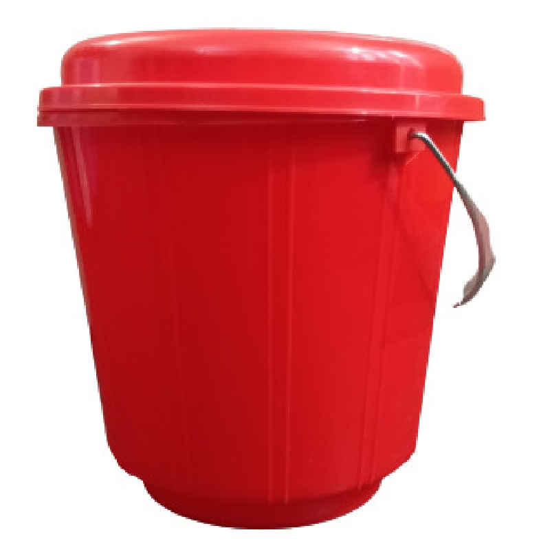 Daxer 9L Round Plastic Bucket Strong Drum With Handle & Lid Red - DBS09