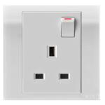 Orange Akoya 13A Switched Socket Outlet White (133-1072)