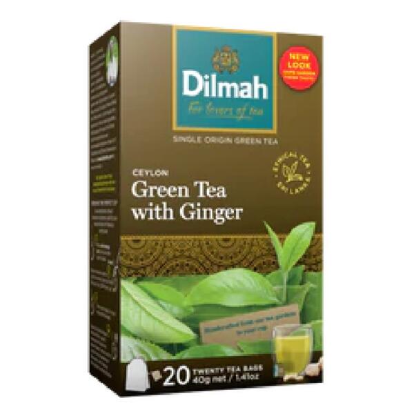 Dilmah Pure Ceylon Green Tea With Ginger - 20 Tea Bags