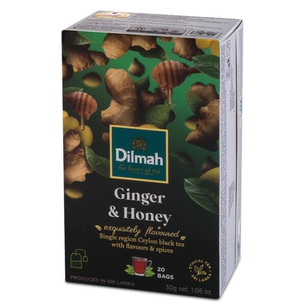 Dilmah Ginger and Honey Flavoured Ceylon Black Tea - 20 Tea Bags