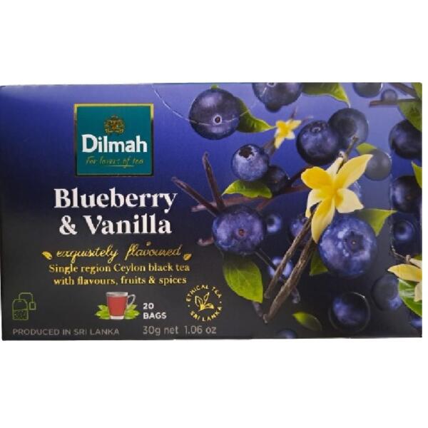Dilmah Blueberry & Vanilla Flavoured Ceylon Black Tea - 20 Tea Bags