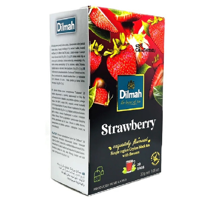 Dilmah Strawberry Flavored Black Tea - 20 Tea Bags