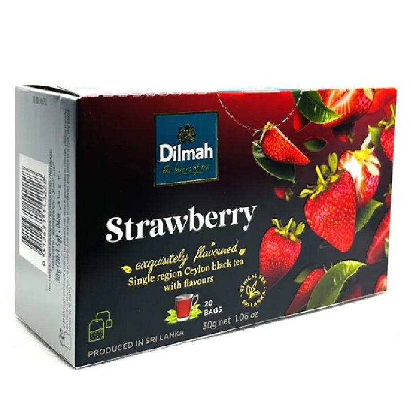 Dilmah Strawberry Flavored Black Tea - 20 Tea Bags