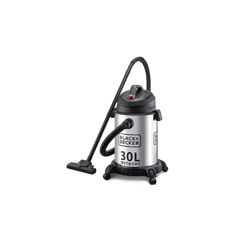 Black and Decker 30L Wet & Dry Drum Vacuum Cleaner 1400W (Stainless Steel Tank) - WV1450-B5