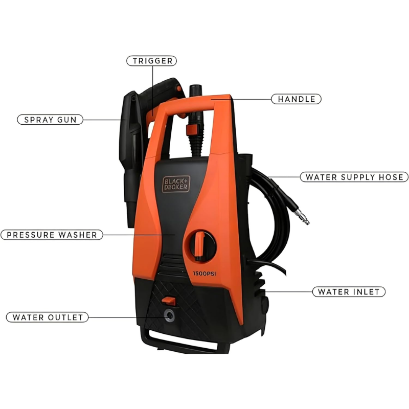 Black & Decker Pressure Washer1400W – PW1450TD-B5