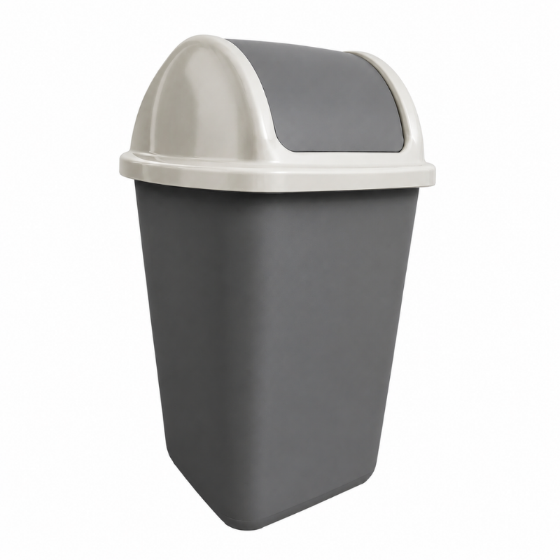 Daxer Swing Top Plastic Dust Bin Gray – DDB 002
